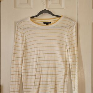 Banana Republic White and Yellow Striped Top